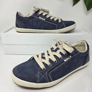 Taos Star Shoes Womens Size 9.5 W Blue Canvus Arch Comfort Casual Sneakers Wide